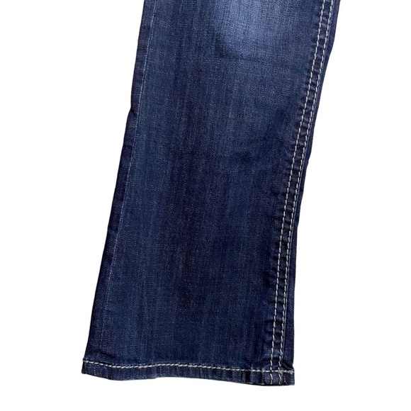 Rock and Roll Cowgirl Low Rise Studded Embellished Dark Blue Boot Cut Jeans 30 - Picture 5 of 16